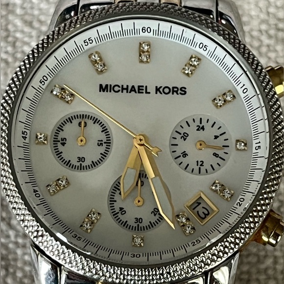 Michael Kors Watch Two-Tone Chronograph with Stones main image 5
